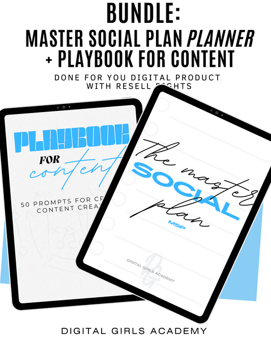 BUNDLE: The Master Social Plan (MSP) Planner + Playbook of Content: 50 Prompts for Creative Content (With Resell Rights)